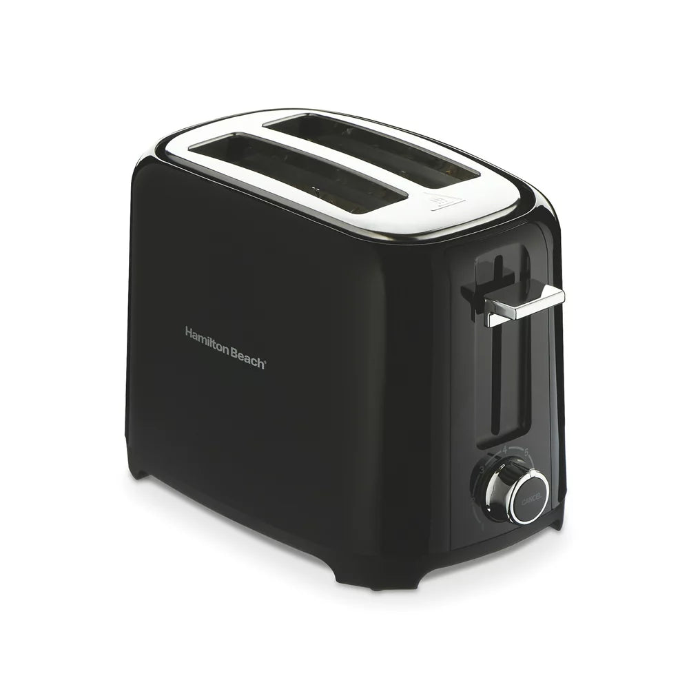 Hamilton Beach 2 Slice Toaster, Extra-Wide Slots, Chrome-Plated Lever, Black, 22217