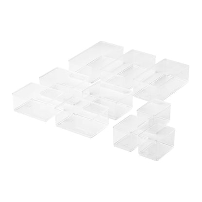 10 Piece Bath Edit, Plastic Modular Storage System Clear