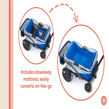 Gladly Family Anthem4 All-Terrain 4-Seater Wagon Stroller, Rugged Wheels, Canopy, Foldable, Sand & Sea