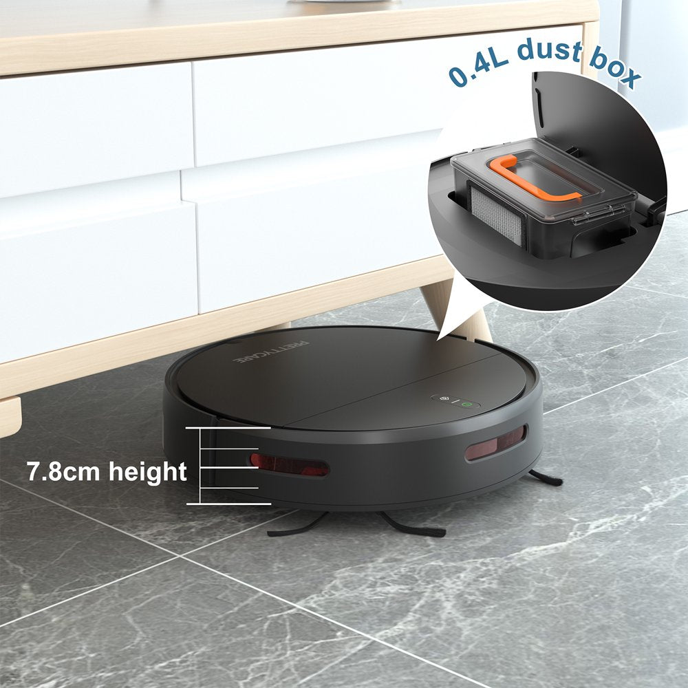 Prettycare Robot Vacuum Cleaner with 2200Pa,Featured Carpet Boost,Tangle-Free,Ultra Slim,Self-Charging C1