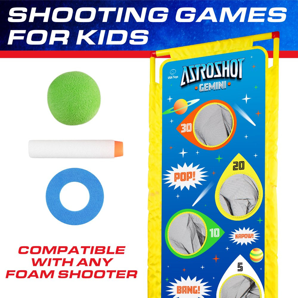 Astroshot Gemini - 2 Ball Popper Blasters Toy with 24 Soft Foam Balls and Standing Target(Unisex)