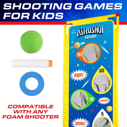 Astroshot Gemini - 2 Ball Popper Blasters Toy with 24 Soft Foam Balls and Standing Target(Unisex)