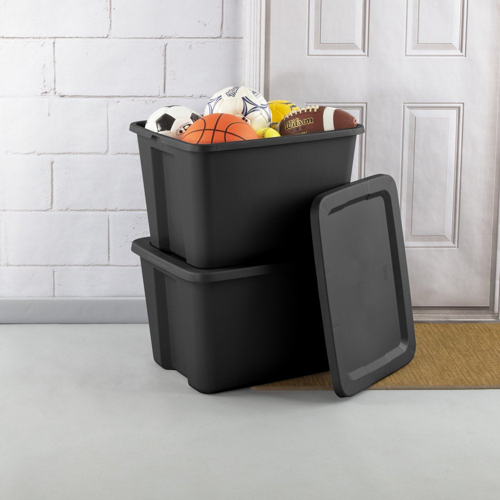 Sterilite 18 Gallon Tote Box Plastic, Black