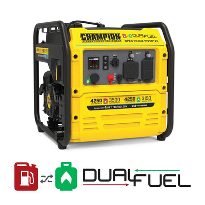 Champion Power Equipment 4250-Watt Dual Fuel RV Ready Open Frame Inverter Generator