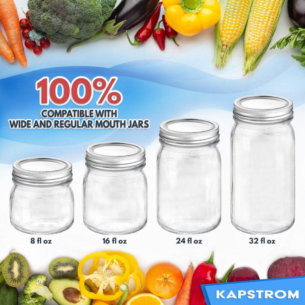 Canning Lids 100 ct. for Mason Jars, Regular-Mouth Size (70 mm) with Food-Grade Seal by KapStrom