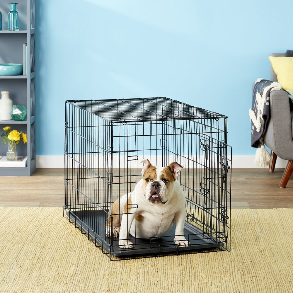 Paws & Pals Heavy Duty Foldable Double Door Dog Crate with Divider and Removable Tray (36-inch) (Medium)