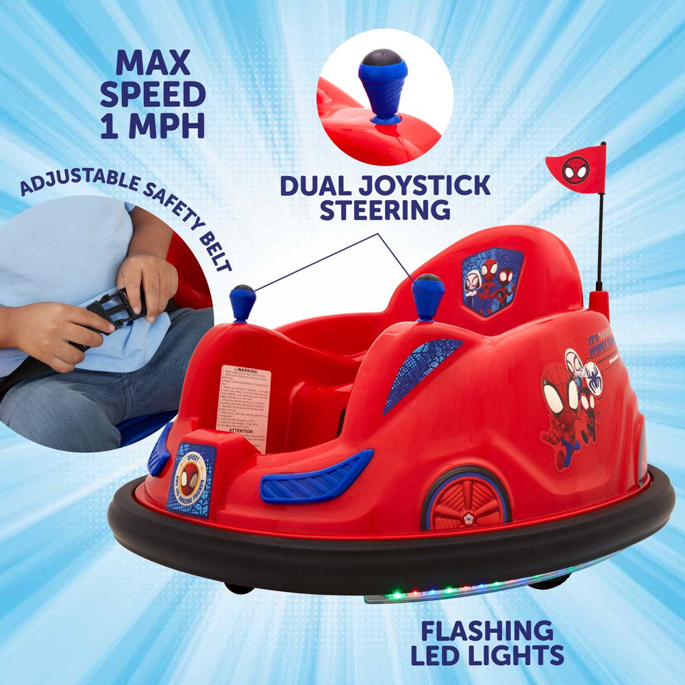 Marvel's Spidey and His Amazing Friends 6V Bumper Car, Battery Powered Ride On for Children by Flybar, Ages 1.5+, 66lbs