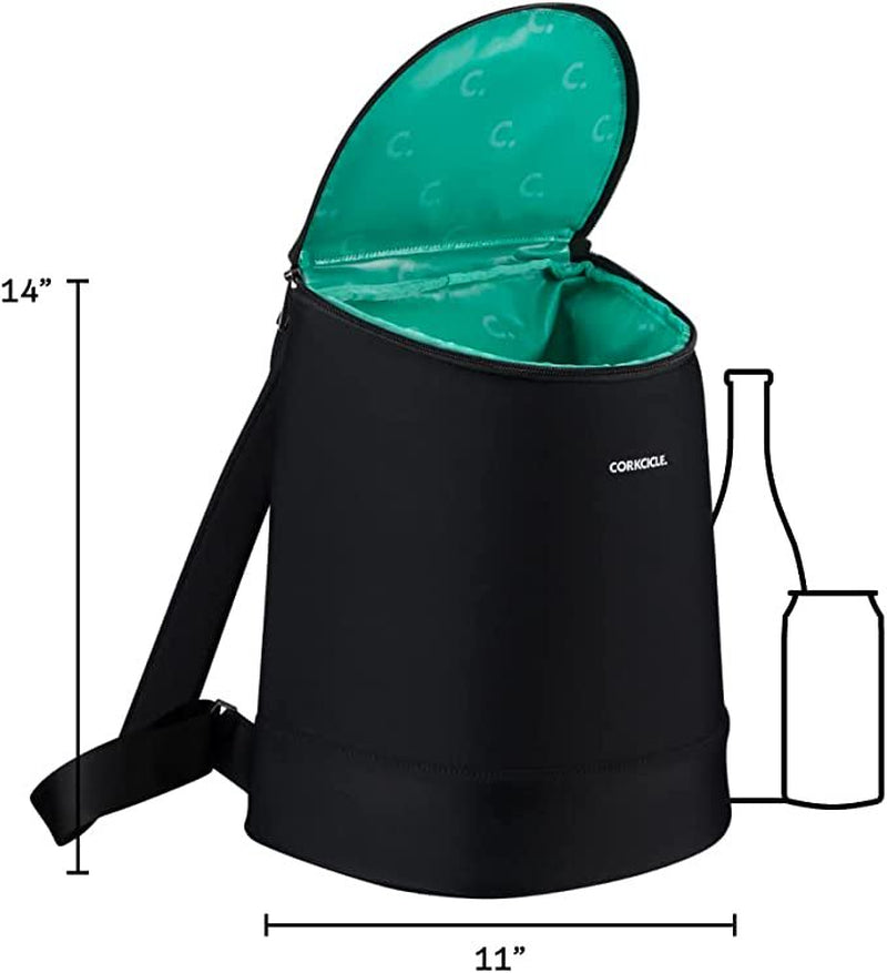 Corkcicle Eola Insulated Soft Cooler, Bucket Bag, Insulated, Black Neoprene