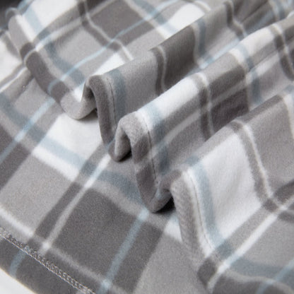 Mainstays Soft Fleece Electric Heated Throw Blanket, Gray and White Plaid, 50"x60", all ages