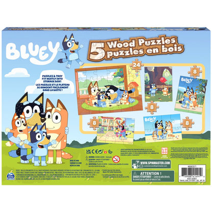 Bluey, 5-Pack of Jigsaw Puzzles in Storage Box