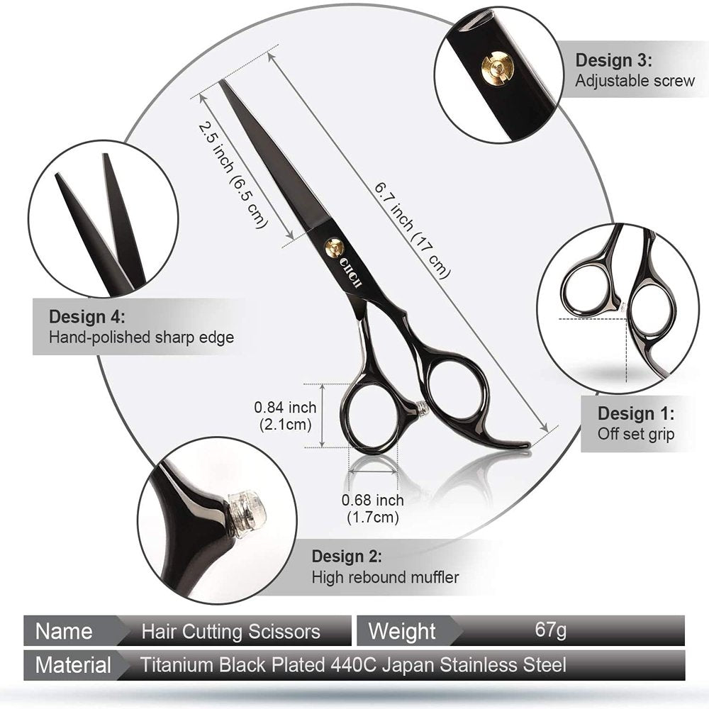 Hair Cutting Scissors Shears/Thinning/Set, CIICII 8 Pcs Professional Hairdressing Scissors Set