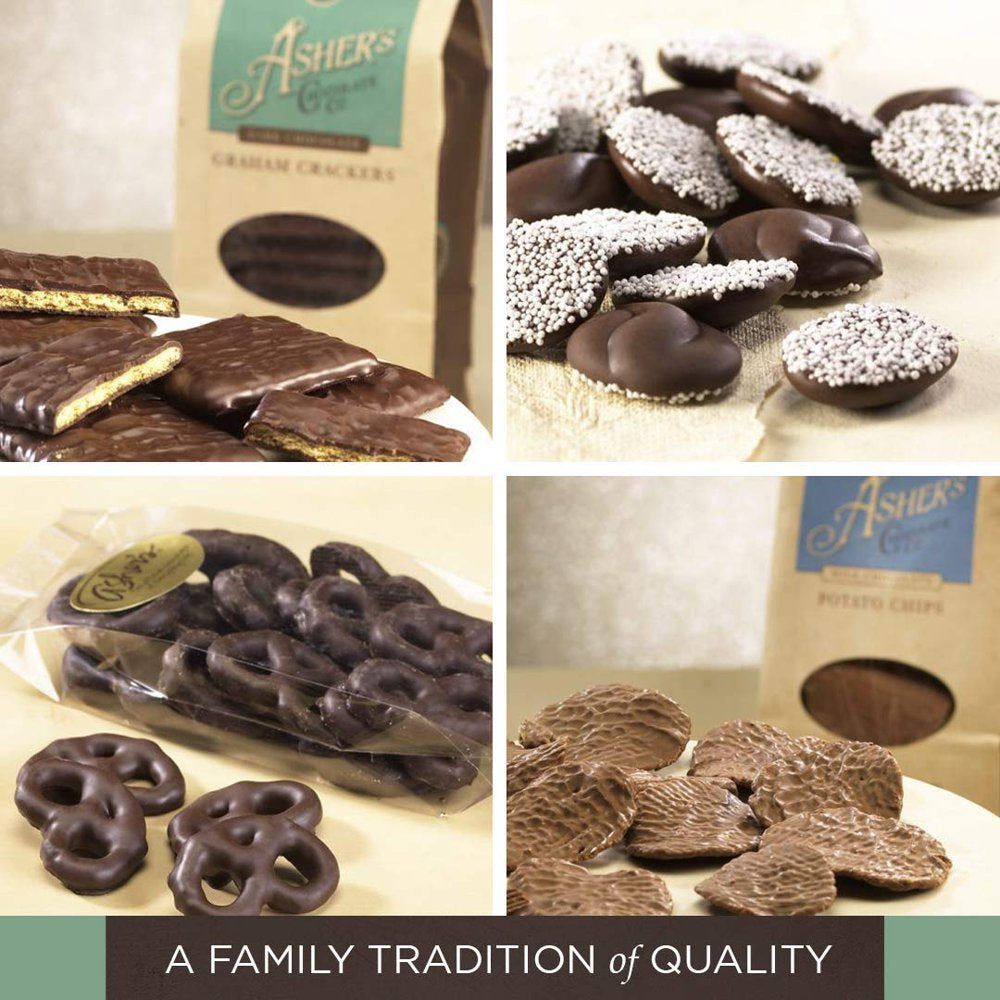 Asher's Chocolates, Chocolate Covered Pretzels, Gourmet Sweet and Salty Candy, Small Batches of Kosher Chocolate, Family Owned Since 1892, (6.5oz, Milk Chocolate)