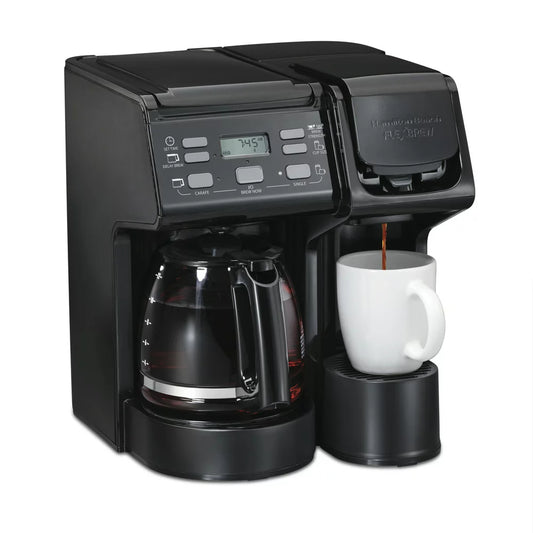 Hamilton Beach FlexBrew Trio Coffee Maker, Single Serve or 12 Cups, Black, 49904