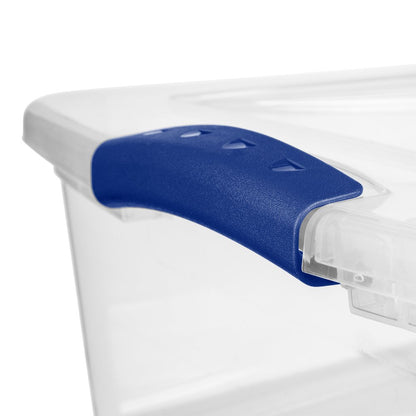 Sterilite 32 Qt. Clear Plastic Latch Box Plastic, Stadium Blue