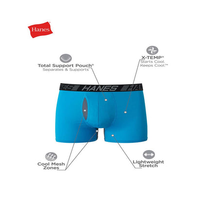 Hanes X-Temp Total Support Pouch Men's Trunks, Anti-Chafing Underwear, 3-Pack