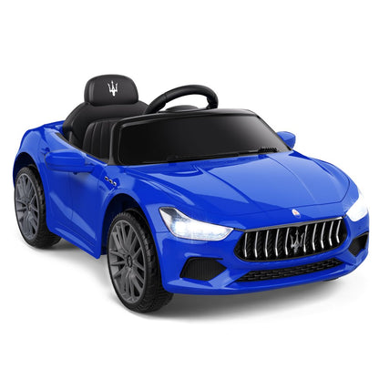 TOKTOO 12V Maserati Licensed Kids Ride-on Car w/ Remote Control, Music Player, Openable Doors-Blue