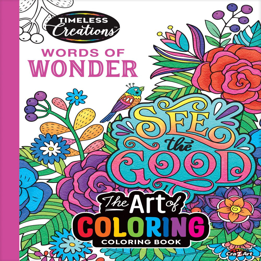 Cra-Z-Art: Timeless Creations, Words of Wonder New Adult Coloring Book, 64 Pages