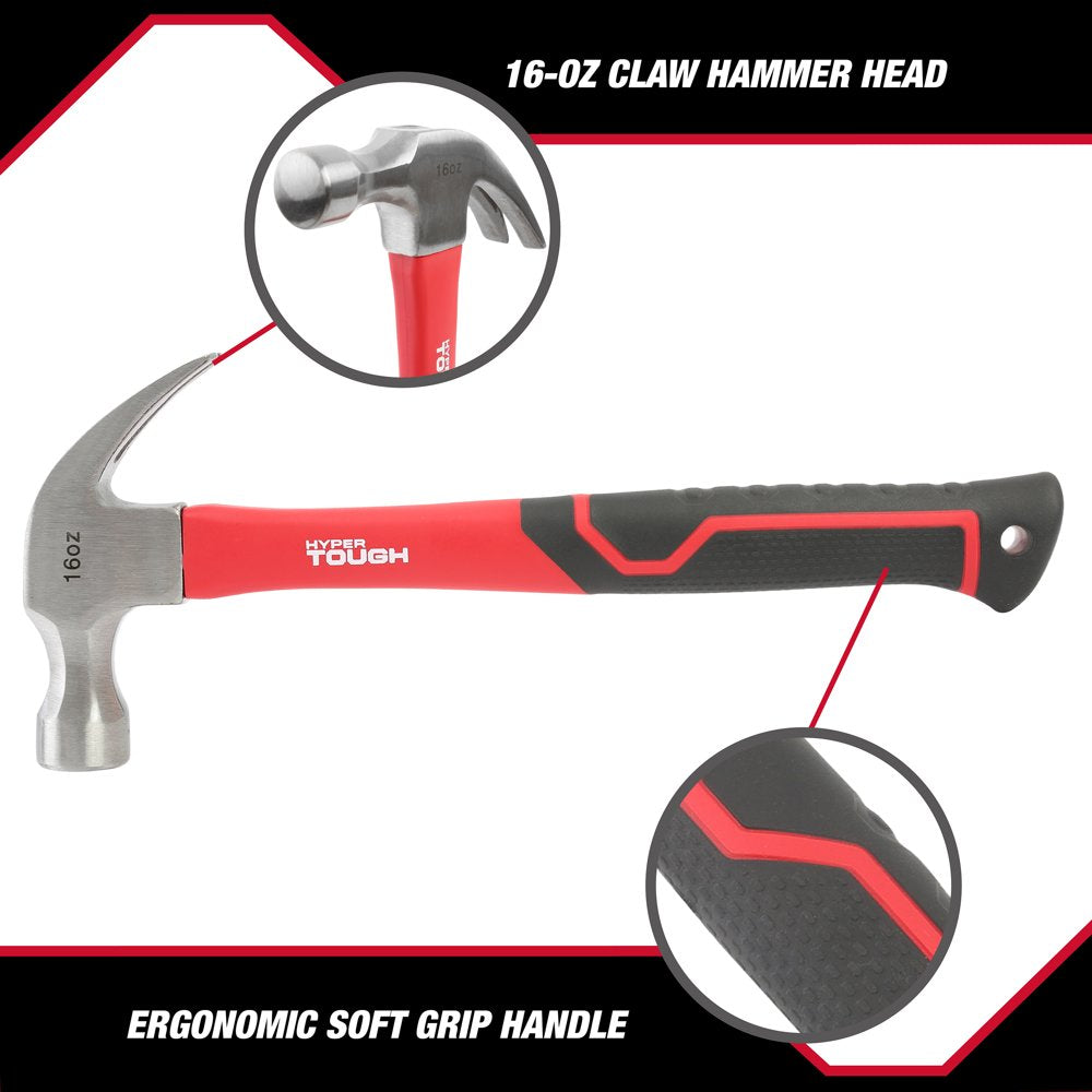 16-Ounce Claw Hammer with Fiberglass Handle, Model 2124V