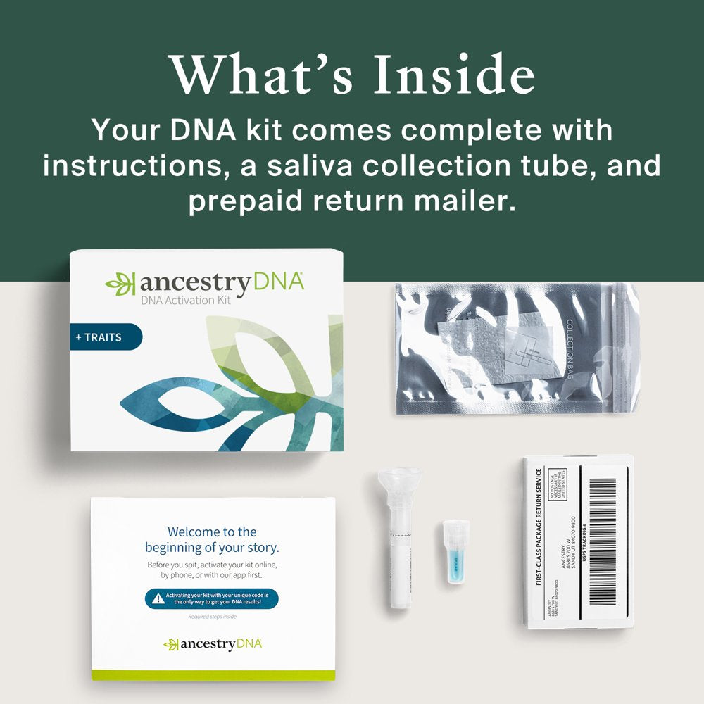 AncestryDNA + Traits: Genetic + Traits Test, Testing Kit with 35+ Genetic Traits, DNA Test Kit