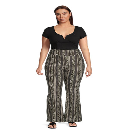  Juniors plus Size Flare Pull on Pants, 3-Pack