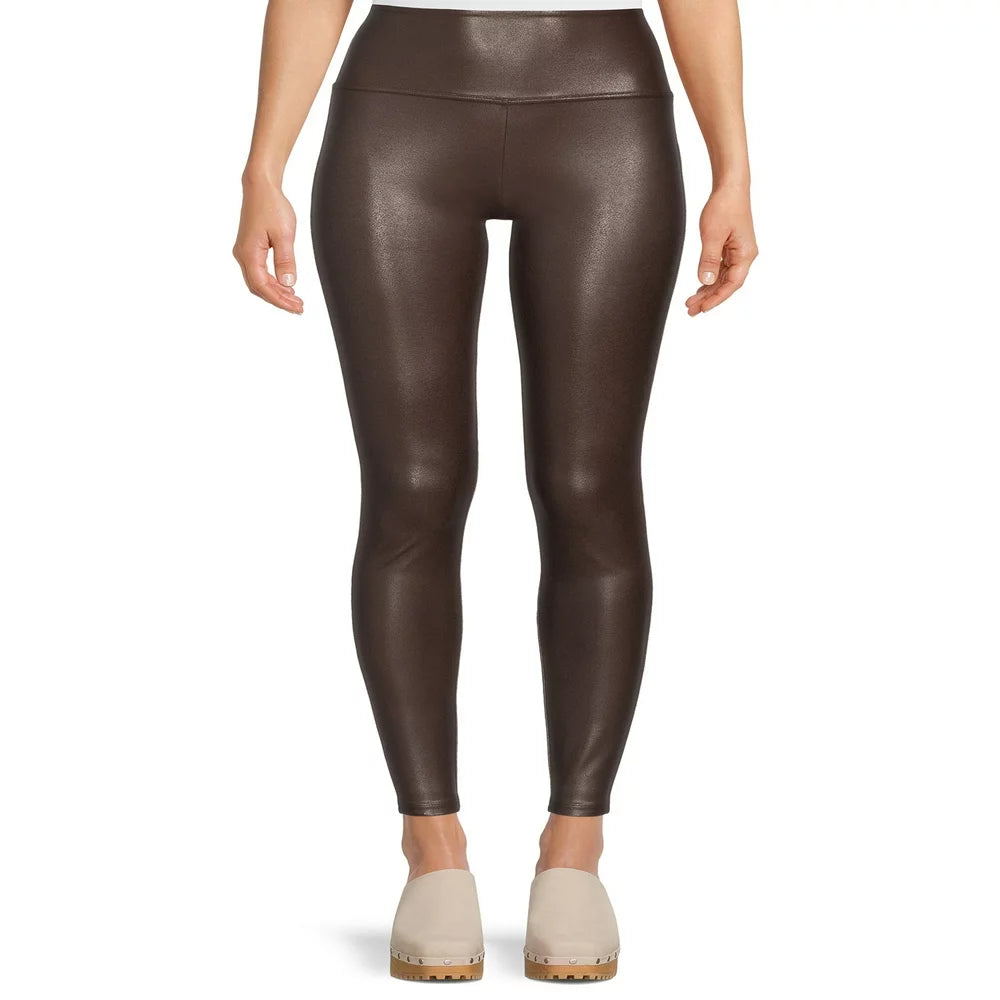 Time and Tru Women's Faux Leather Leggings, Sizes S-3XL