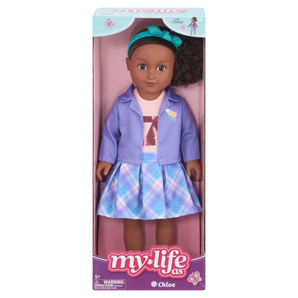 My Life As Chloe Posable 18 inch Doll, Dark Brunette Hair, Brown Eyes