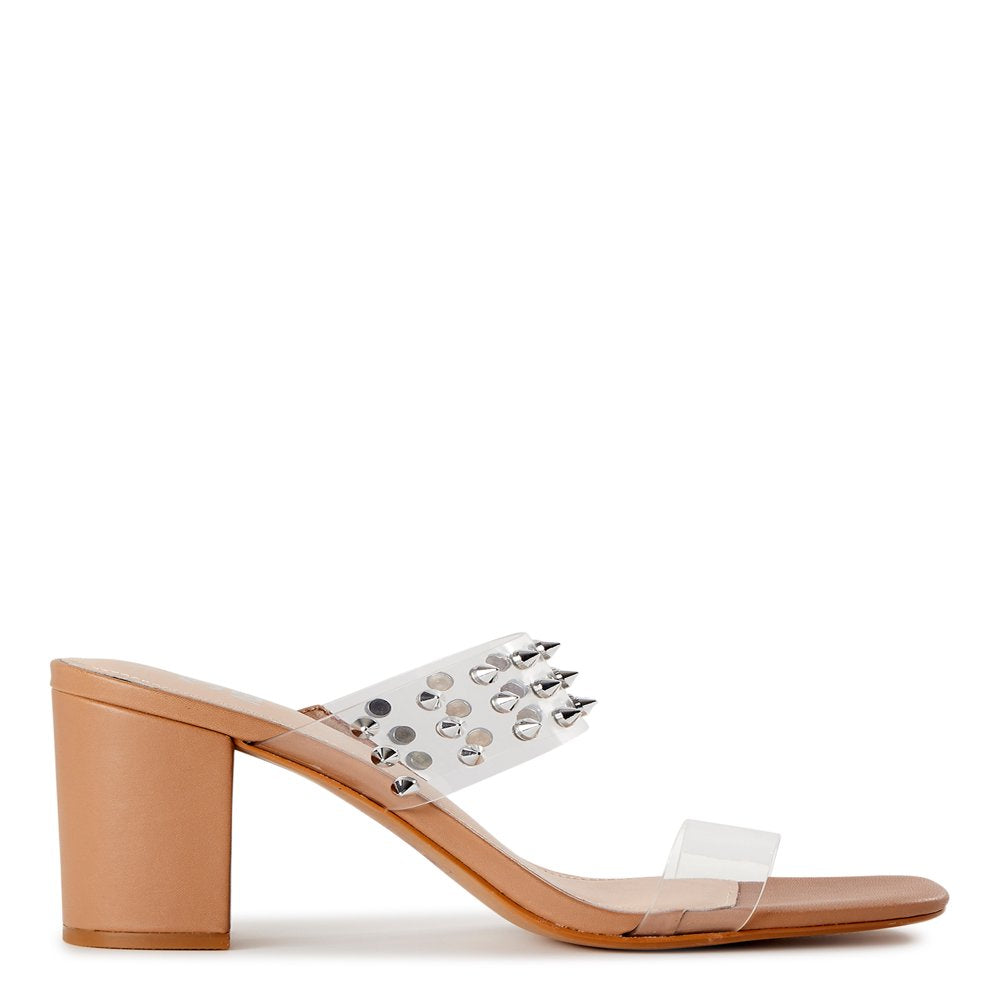 Madden NYC Women's Clear Band Studded Sandals