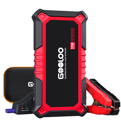 GOOLOO Jump Starter,2000A Peak 12V Car Jump Box (Up to 8.0L Gas and 6.0L Diesel Engine),Portable Battery Booster Car Starter with USB Quick Charge