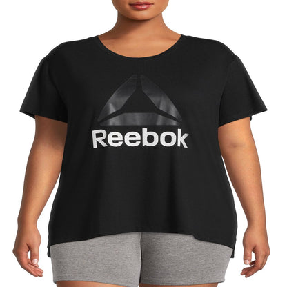 Reebok Women's Plus Size Ultimate Slinky Jersey Cropped Tee