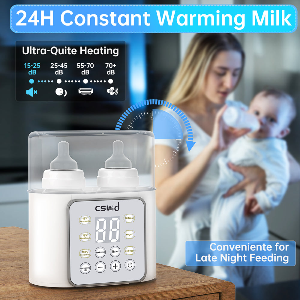 Baby Bottle Warmer, 9-in-1 Fast Milk Warmer Babies Food Heater & Defrost