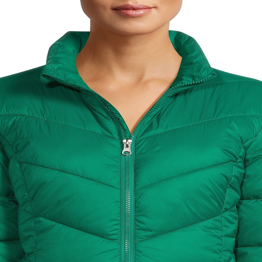 Time and Tru Women's Chevron Midweight Puffer Jacket, Sizes XS-3X