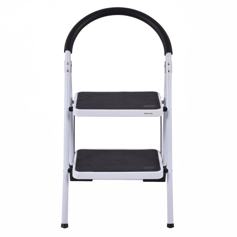 Costway 2 Step Ladder Folding Stool Heavy Duty 330Lbs Capacity Industrial Lightweight