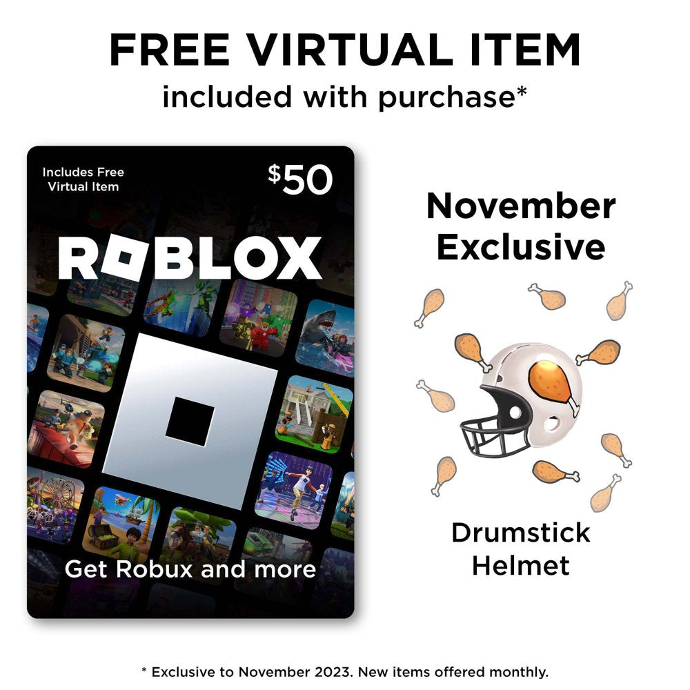 Roblox $50 Gift Card - [Digital] + Exclusive Virtual Item