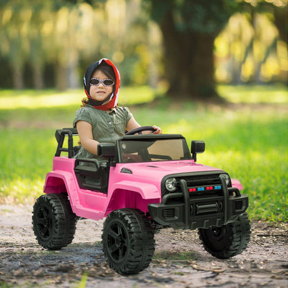 Zimtown Ride On Car Truck, 12V Battery Electric Kids Toy with Remote Control, LED Lights and Realistic Horns, Pink