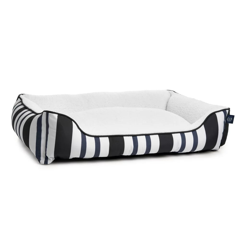 Gap Washed Denim Cuddler Pet Bed, Organic Cotton Cover with Polyester Sherpa Inner