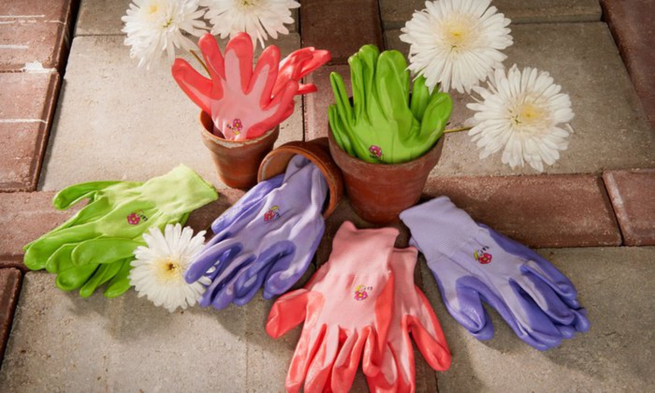  Women's Garden Gloves, Assorted Colors, Women's Medium, 6 Pairs