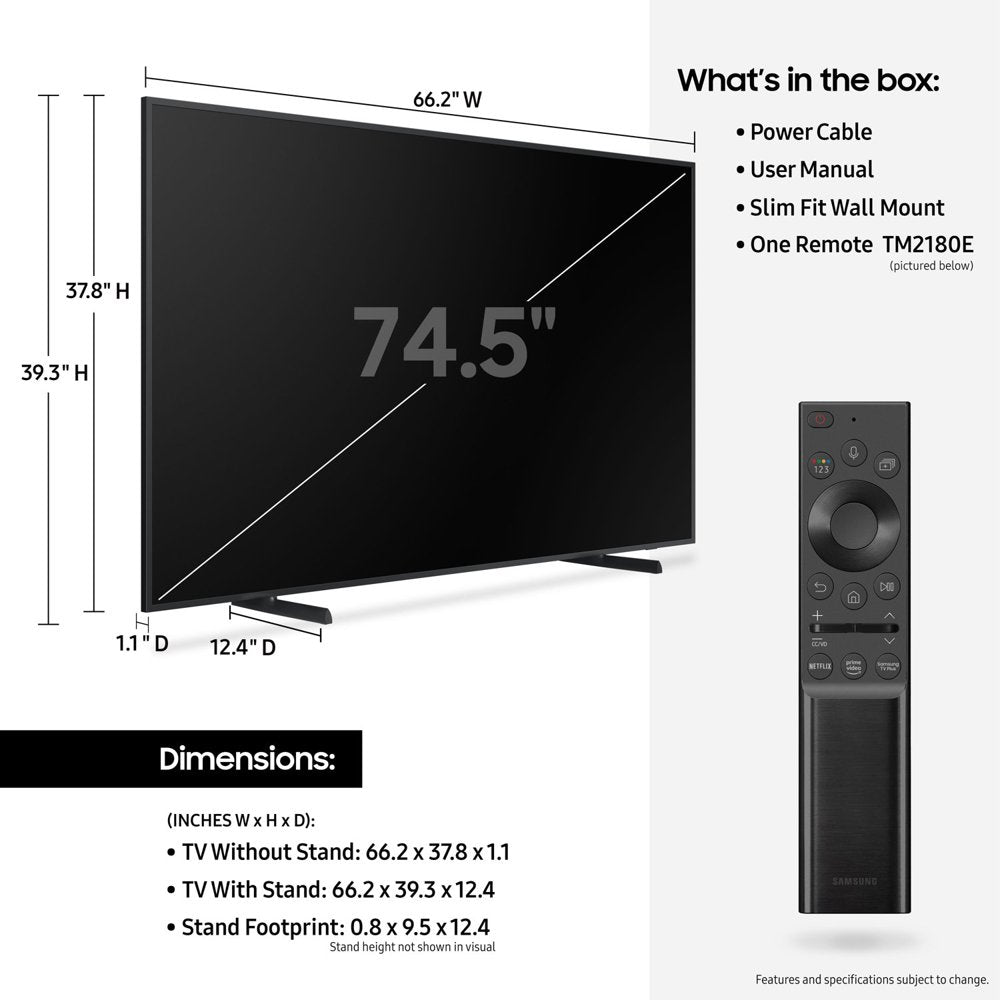 SAMSUNG 75" Class LS03B The Frame QLED 4K Smart TV QN75LS03BAFXZA