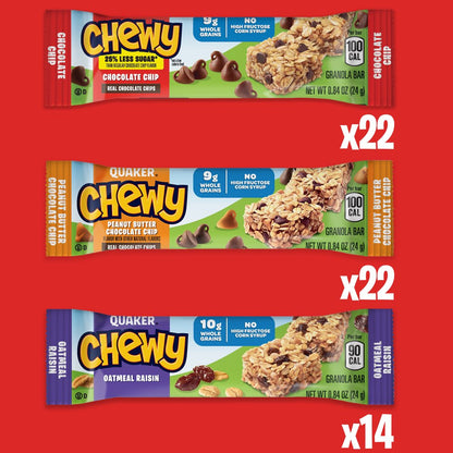 Quaker Chewy 3 Flavor Granola Bars, 58 Count Variety Pack