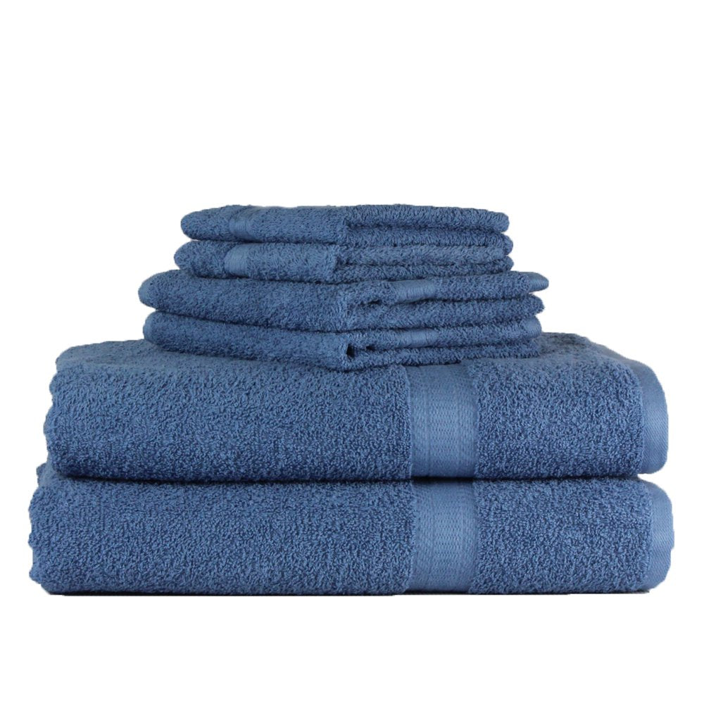  Solid 6-Piece Bath Towel Set, School Grey