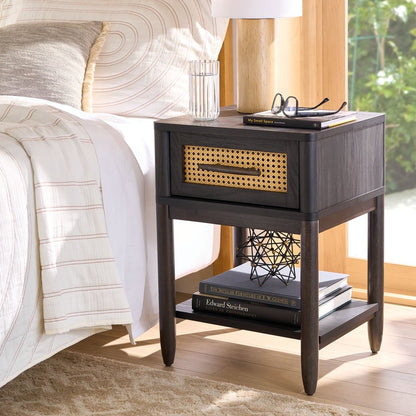 Better Homes & Gardens Springwood Caning Nightstand, Light Honey Finish