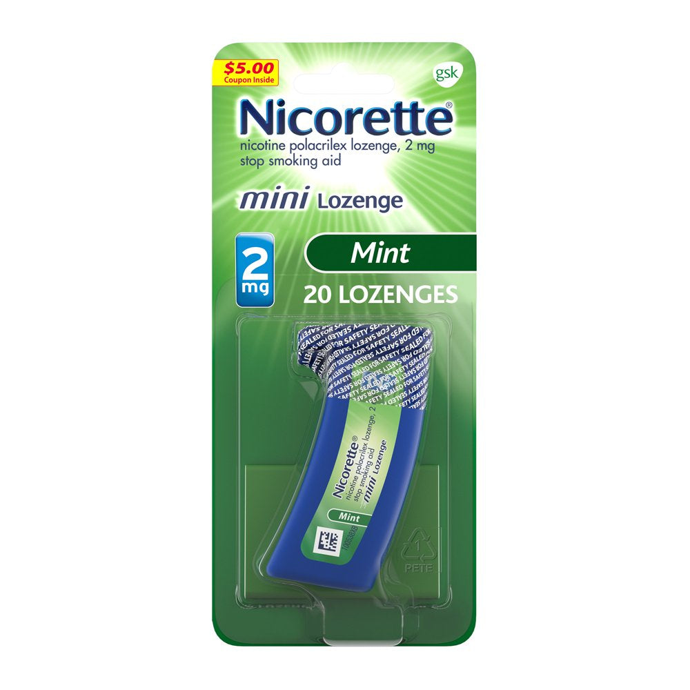 Nicorette Mini Nicotine Lozenges Stop Smoking Aid 2 Mg Mint - 81 Ct