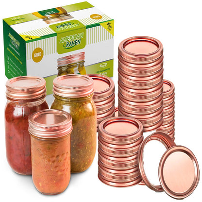 Ball Kerr Mason Jar Canning Lids and Rings Regular Mouth |12 Set, Rose Gold|