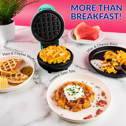 Mymini Waffle Maker, Teal