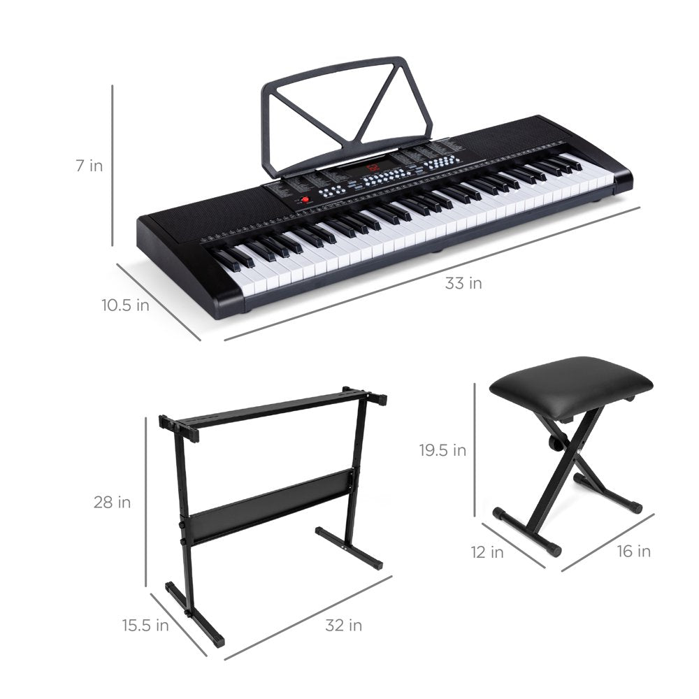 Best Choice Products 61-Key Piano Keyboard Set w/ Keyboard, Microphone, Stand, Stool