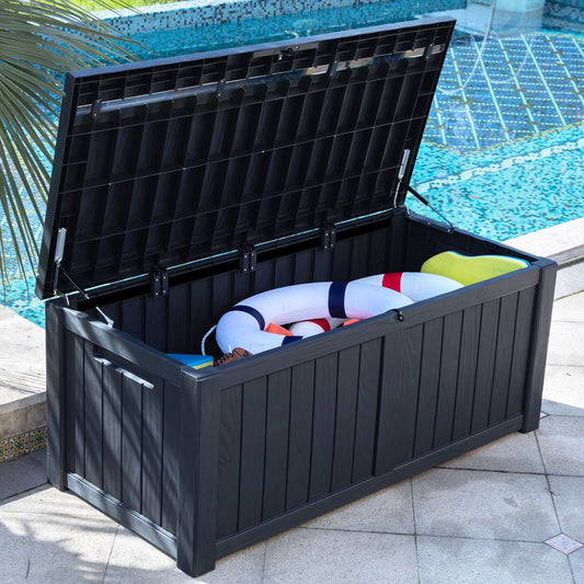 Dextrus Outdoor Patio Deck Box Storage Waterproof Heavy Duty Large Organizer,119 gal, Pool, Plastic