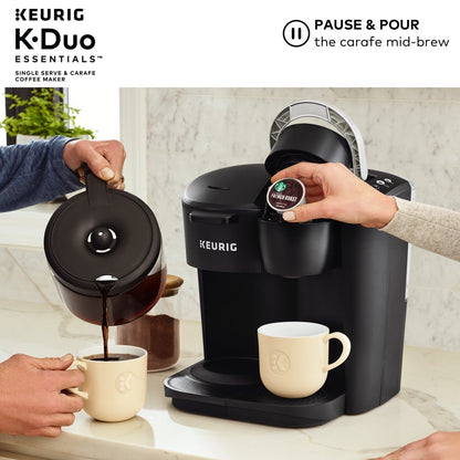 Keurig K-Duo Essentials Black Single-Serve K-Cup Pod Coffee Maker, Black