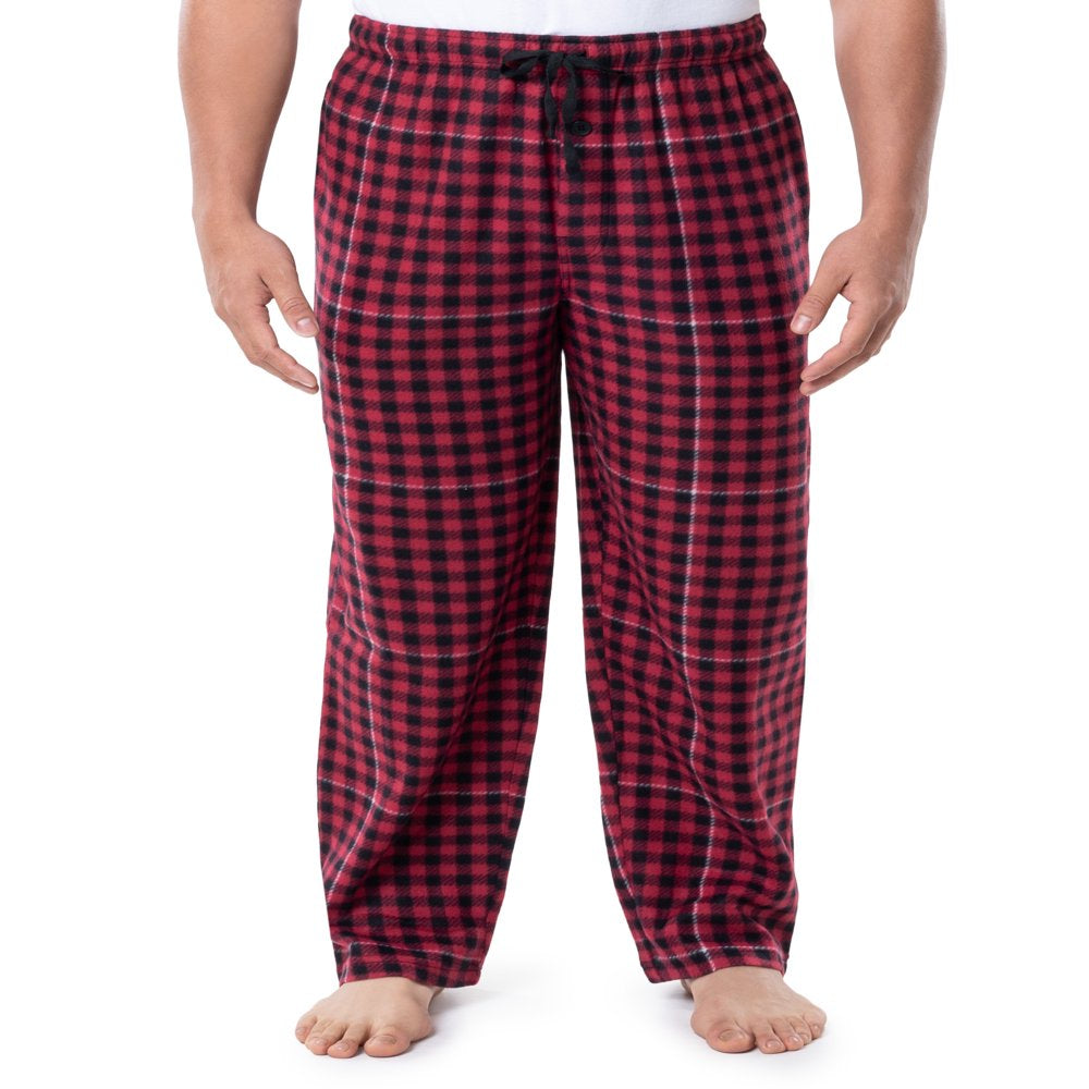 Fruit of the Loom Men's Plaid Fleece Pajama Pant 2-Pack Bundle