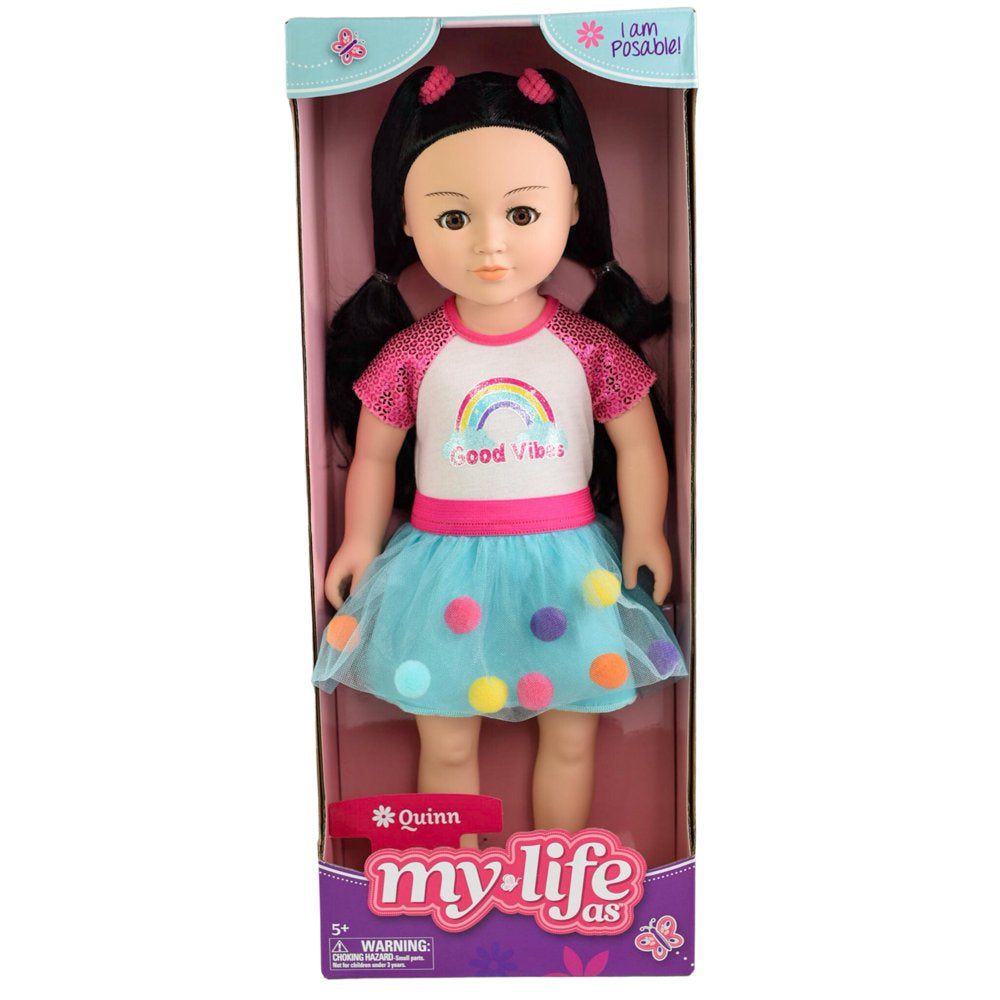 My Life As Quinn Posable 18 inch Doll, Black Hair, Brown Eyes