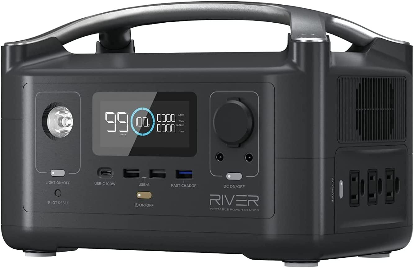 EcoFlow RIVER 600 Portable Power Station 288Wh Capacity,Solar Generator,600W AC Output for Outdoor Camping,Home Backup,Emergency,RV,off-Grid