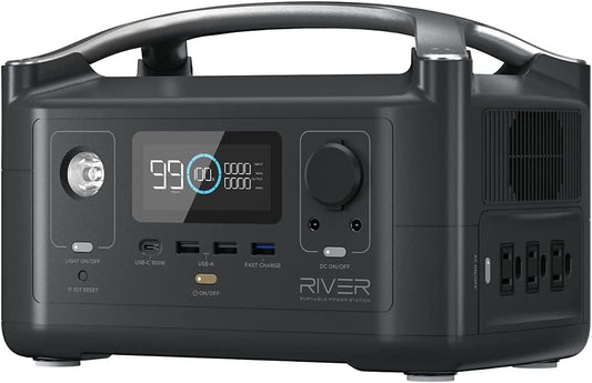 EcoFlow RIVER 600 Portable Power Station 288Wh Capacity,Solar Generator,600W AC Output for Outdoor Camping,Home Backup,Emergency,RV,off-Grid